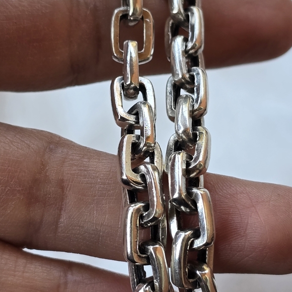 Sterling Square Link Thick Chain - Picture 5 of 7